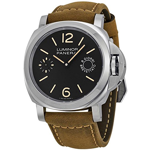Panerai Men's Stainless Steel Quartz Watch with Canvas Strap, Brown (Model: pam00590) 518EaY5UDXL