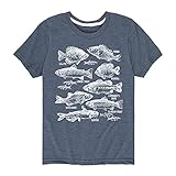 Instant Message - Freshwater Fishes - Toddler Short Sleeve T-Shirt - Size 4T Heather Blue