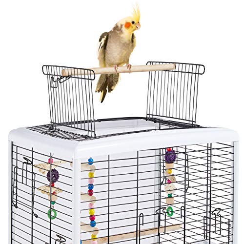 Yaheetech Transparante vogelkooi met standaard voor kleine vogels/zittafels/golfkippen rollende vogelkooi met speelgoed - Afbeelding 6