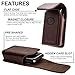 TarbicGear Leather Flip Phone Case with Belt Clip, Pouch for Kyocera & TCL Flip Phone Holster for Belt, Cat S22 Flip Case, Nokia Flip Phones, Sonim XP3 Plus Magnetic Phone Pouch, Brown Color
