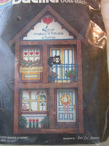 Kit broderie au point de croix Love Makes a Home complet pour débutants et passionnés