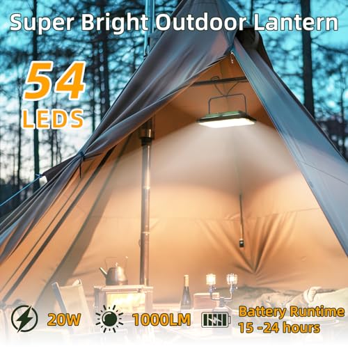 Rechargeable Camping Lantern with 1000LM, 6 Modes, Waterproof