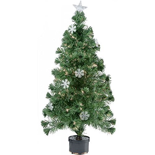 Christmas Gifts 49166 Sapin de Noël Fibre Optique - Flocon de neige - 120 cm - 140 branches - artificiel