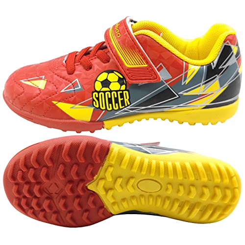 Boys Turf Shoes Soccer Indoor Trainers Football Cleats Outdoor Futsal Shoes Hook Loop for Girls (Little Kid/Big Kid)2