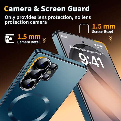 Image of for Samsung Galaxy S26 Ultra Case,Slim Design Compatible with MagSafe,Strong Magnetic Shockproof Military-Grade Protection for Screen & Camera Cover Case for Samsung S26 Ultra,Blue