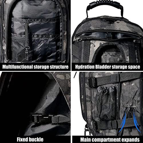 Armycamousa 40L - 64L Outdoor Expandable Tactical Backpack Military Sport Camping Hiking Trekking Bag School Travel Gym Carrier #TOP6