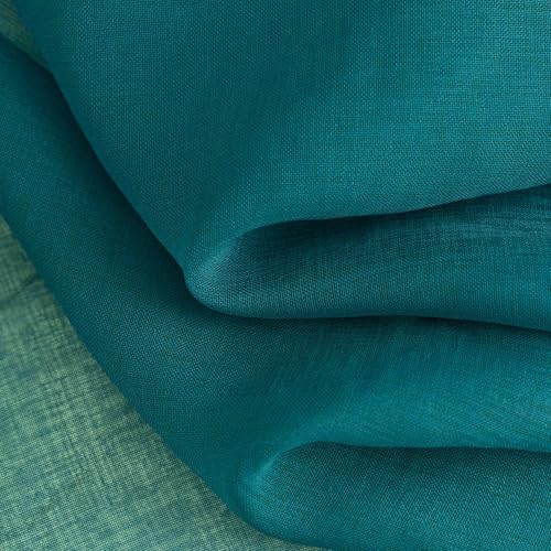 Image of MYSTIC-HOME Sheer Curtains Green 95 Inches Long, 108 Inch Width Window Treatments Rod Pocket Drapes for Living Room, Bedroom, Semi Extra Wide Sheer Curtains for Patio, Villa, 108 inchx 95 inch, 2 Panels