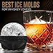 Bourbon Ice Cube Molds - Round Ice Cube Mold Set Of 4-2.5 Inch - Tight Sealing, Leak Proof Silicone Big Sphere Ice Ball Makers For Whiskey, Scotch