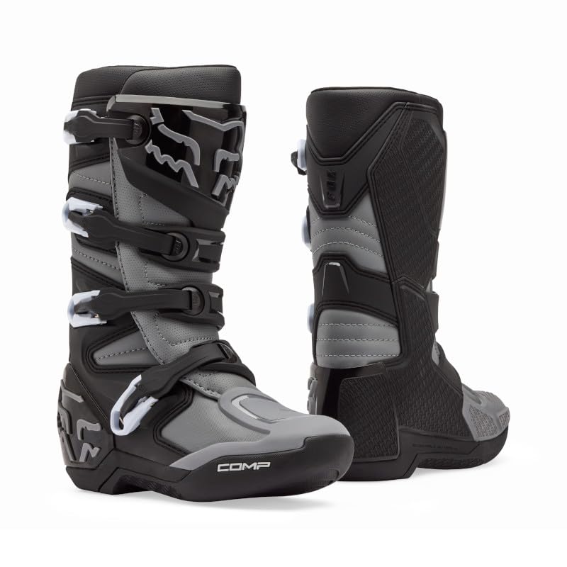Fox Racing Youth Comp Motocross Dirt Bike Boots Black/Grey 8