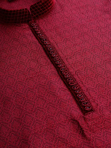 Image of Manthan Mens Full Sleeves Striped Blended Cotton Kurta