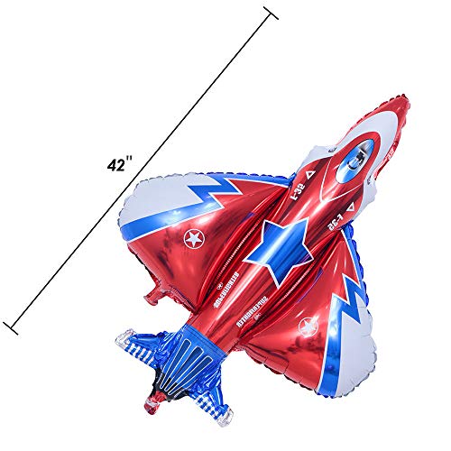 Tuepull 42" Fighter Jet Airplane Ballons Cartoon Flying Party Birthday Foil Ballon Decor Aircraft Kids Toy #TOP1