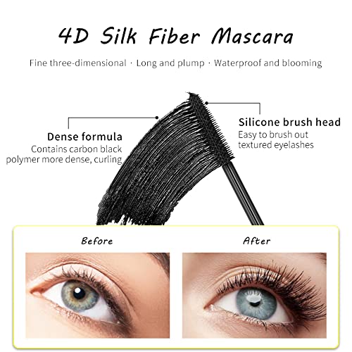 MAYEON Eyelash Mascara Waterproof & Long Lasting, 4D silk Fiber Lash Mascara Volume and Length Eye Makeup Sparkling Diamond Mascara - Image 5