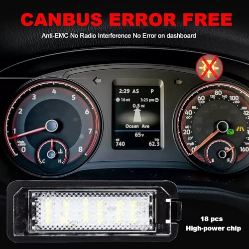 Luces de matrícula LED para Golf 4 5 6 7 Passat B6 CC Polo Seat Leon Altea 6