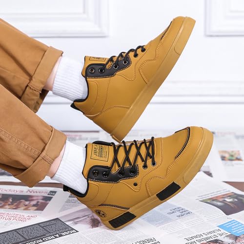 Image of Men's Fashion High Top Chinese Style Skate Sneakers Stylish Comfortable Skateboarding Road Running Walking Shoes