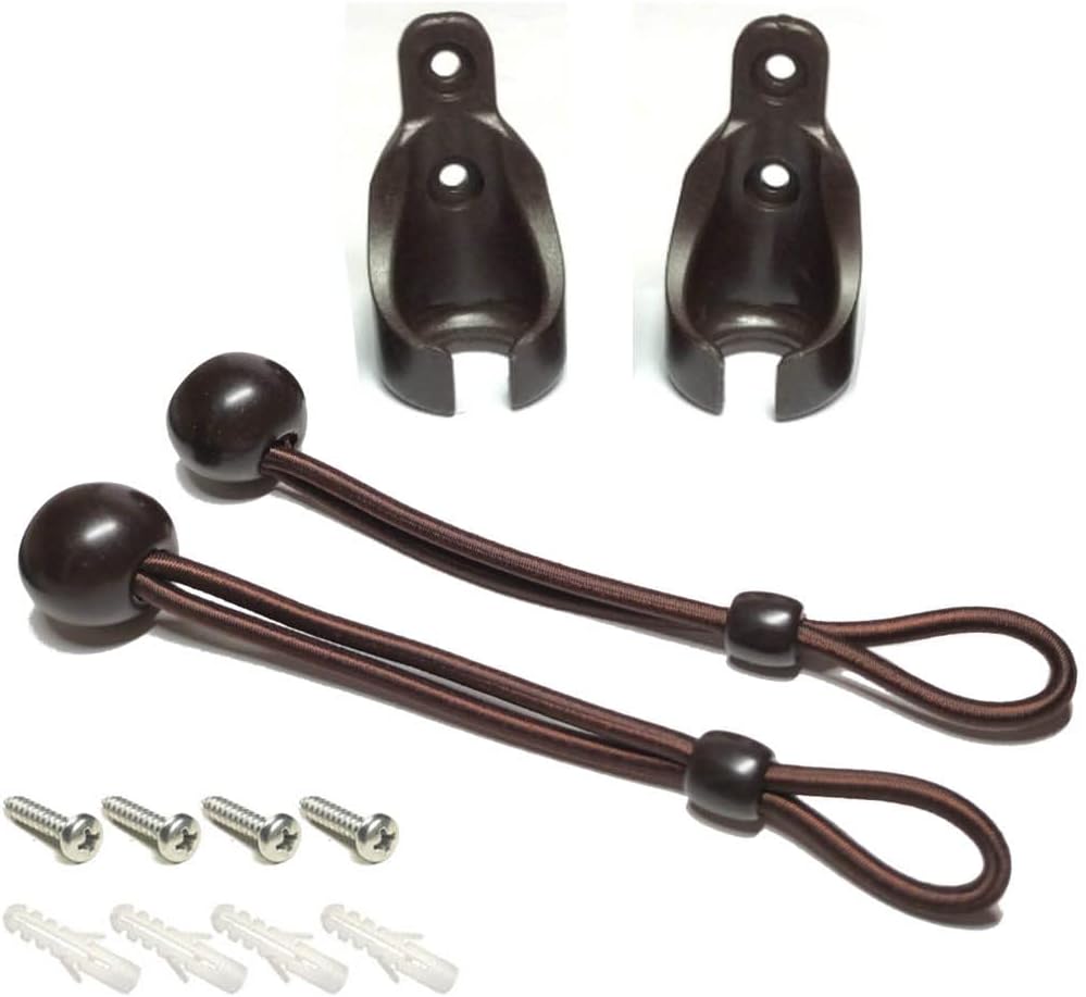Coolaroo Replacement Parts Shade Tie Down Kit for Coolaroo Exterior Roller Shade/Blinds,Outdoor/Indoor Roller Up Blinds and Canopy/Pergola Covers (6Inch,Brown,1Set)