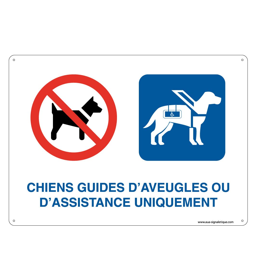 Panneau chiens guides d'aveugles pour éviter les litiges d'accès dans votre établissement