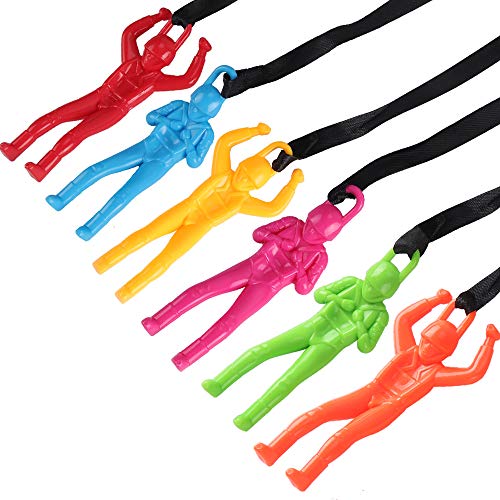 image for 98K Parachute Toy, 6 Pieces Children's Flying Toys, Tangle Free Throwi