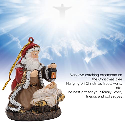Estátua De Velho De Natal VTOSEN, Pingente De Decoração De árvore Em Forma De Lanterna Pintada à Mão
