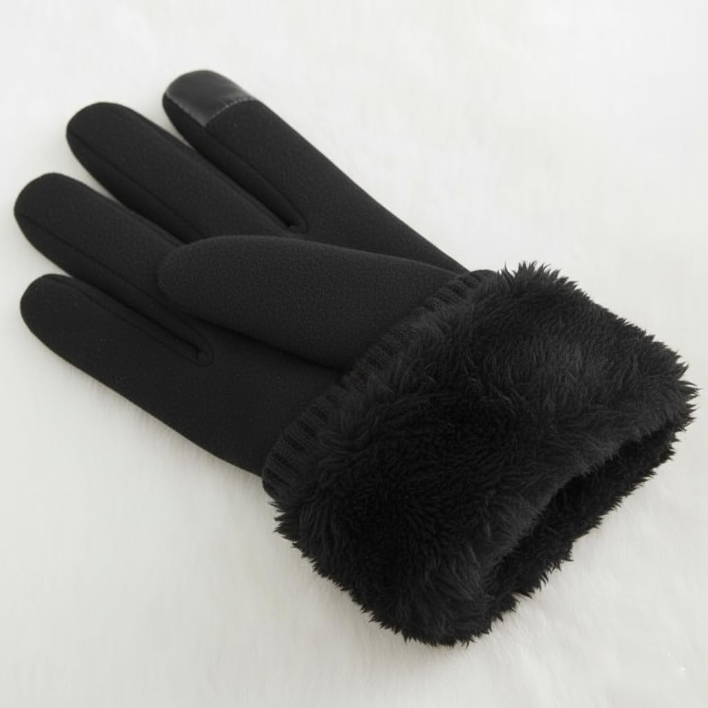 Women Men Finger Winter Gloves - Soft Warm & Windproof Cold Weather Gloves One Size