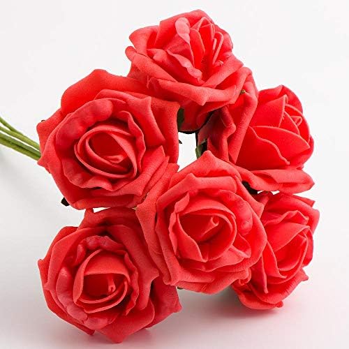 Italian Options Colourfast Artificial Foam Rose Flowers Wedding Bouquet, 5cm, Hot Pink