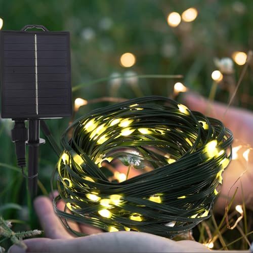 Tira de luces LED solar 4.5v 10m 100led blanca cálida miniatura 5