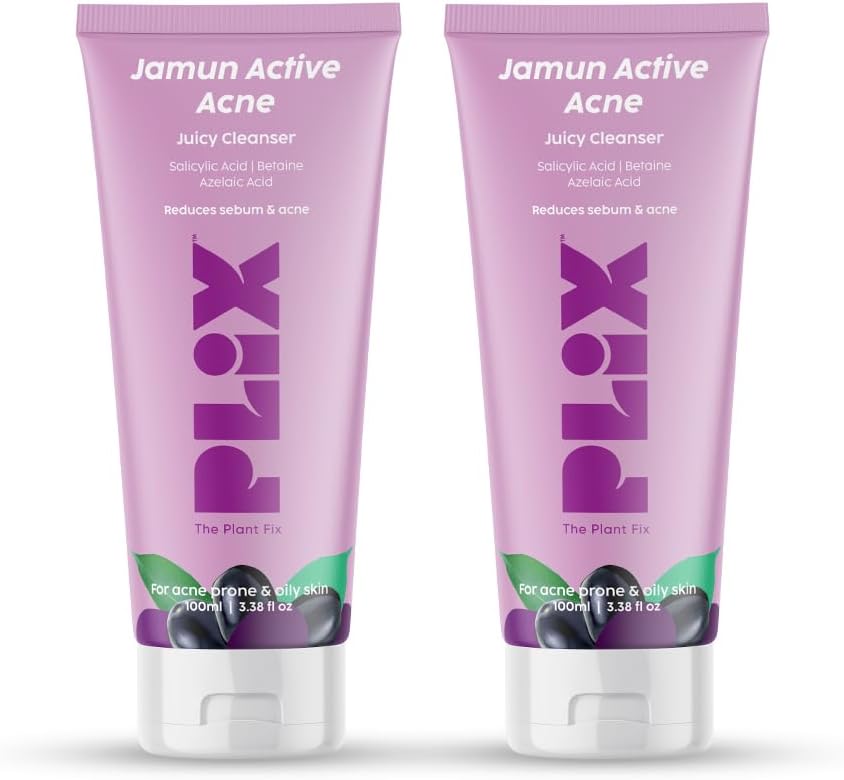 The Plant Fix Plix PLIX - THE PLANT FIX 0.5% w/w Salicylic Acid Jamun Face Wash Cleanser Gel (100 ml, Pack of 2) For Active Acne & Oil Control, For Breakouts | Oily & Acne Prone Skin | Women & Men