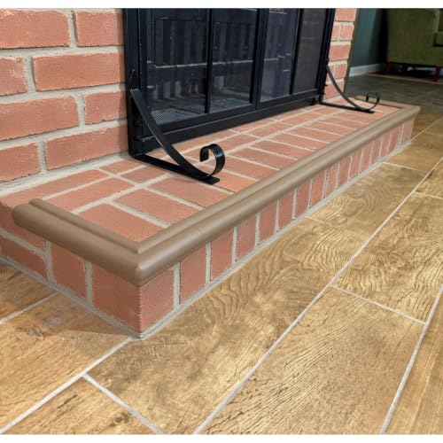 Image of KidKusion Hearth Cushion | Made in USA | Brown | 8.33 Ft of Padding | Child Safety, Edge and Corner Guard, Babyproof Fireplace Bumper