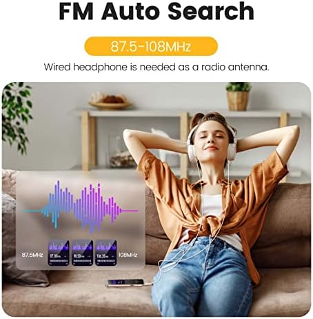 MP3 Player with Bluetooth 5.3, AGPTEK 2.4" TFT Screen Music Player 32GB Portable with Speaker Lossless Sound with FM Radio, Voice Recorder, Supports up to 128GB, Black