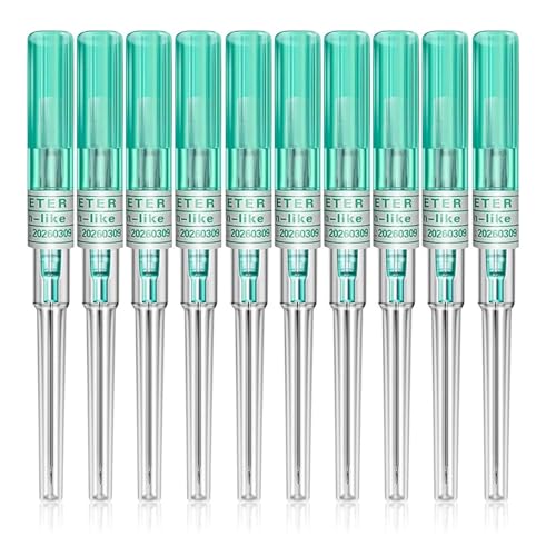 SUMPIGGER Catheter Piercing Needles 10Pcs 18 Gauge Ear Nose Piercing Needles IV Catheter Needles for Piercing Cleaned Body Tattoo Tools Piercing Kit Piercing Supplies