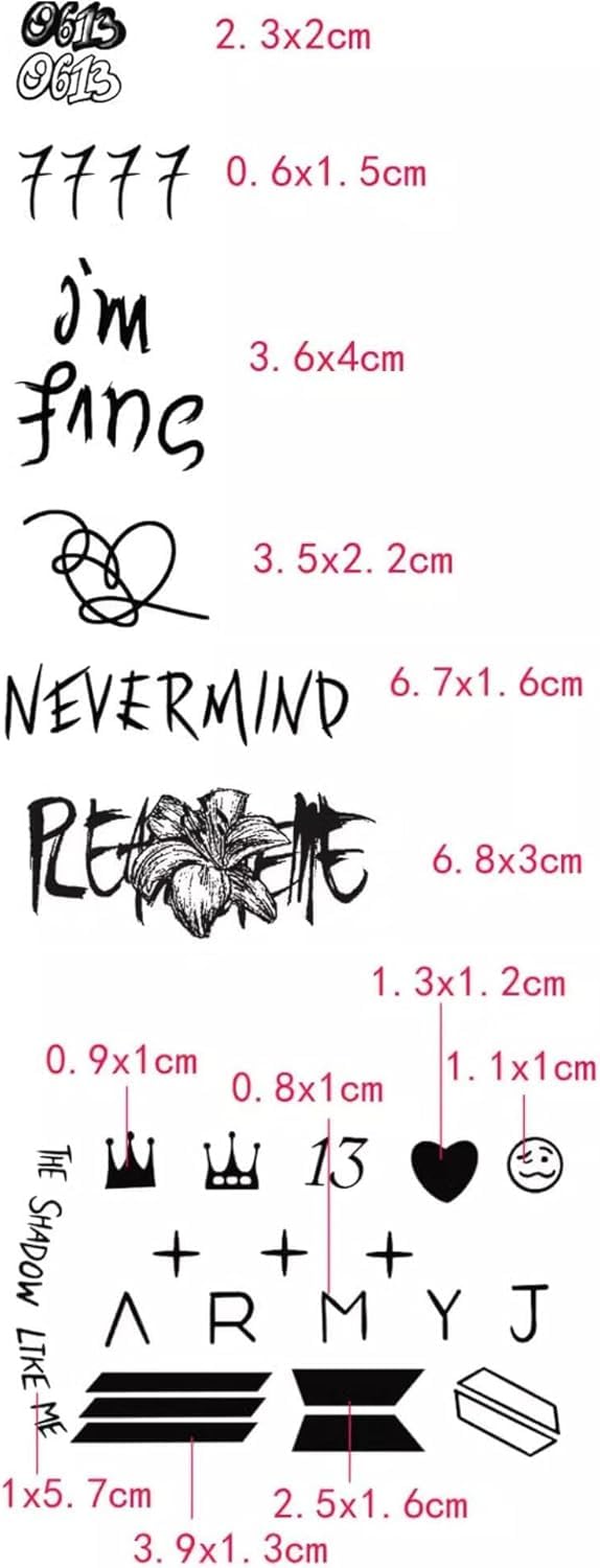 Amazon.co.jp: タトゥー JUNGKOOK ジョングク グッズ 入れ墨 グク 同型