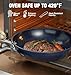 HLAFRG Nonstick Frying Pan 12 Inch with Lid, Ceramic Non Stick Frying pans, Omelet Pan, Even Heating and Less Oil, Suitable for All Stoves, Oven Safe, Gradient Blue