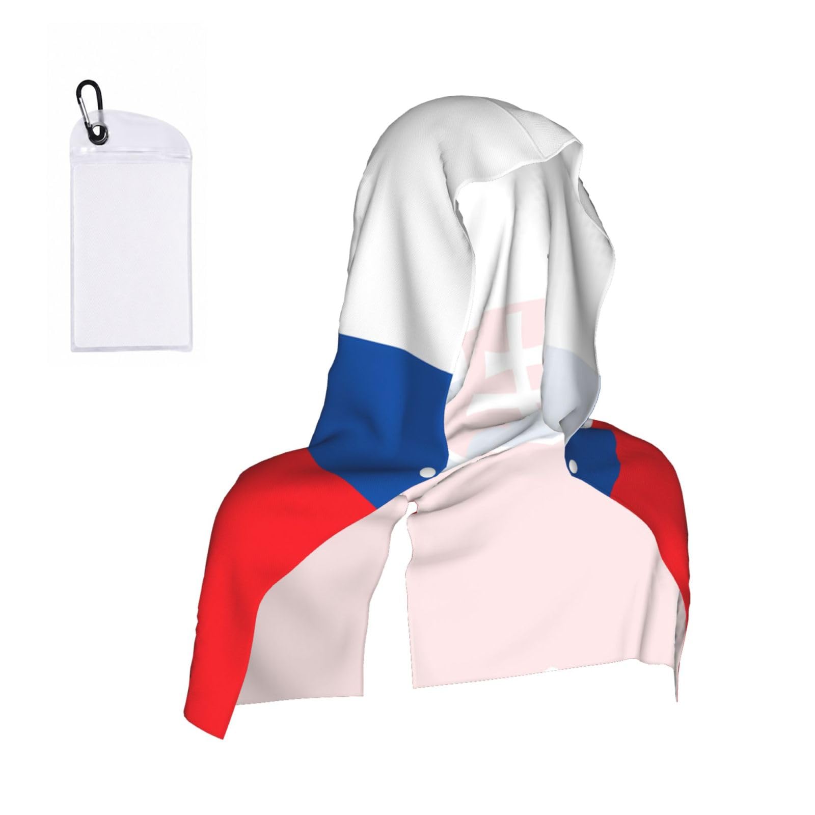 CNTDBU Flag of Slovakia Cooling Towel Hooded-Instant Chill Neck Cover for Sports, UV Cooling Rag for Running Gym