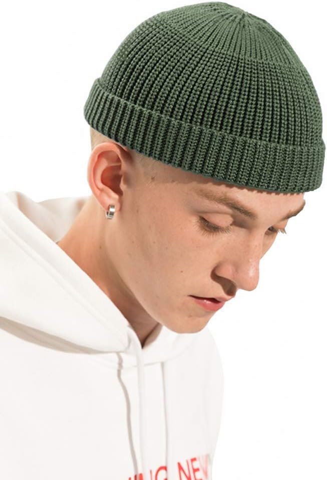 Amazon.co.jp: メンズニットキャップ ビーニー帽子 ロールキャップ