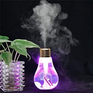 roqo Mini Colorful Freshener USB Night Bulb Humidifier Purifier Diffuser Atomizer Surface Shape Bottle Automatic Shut-Off and LED Night Functions.