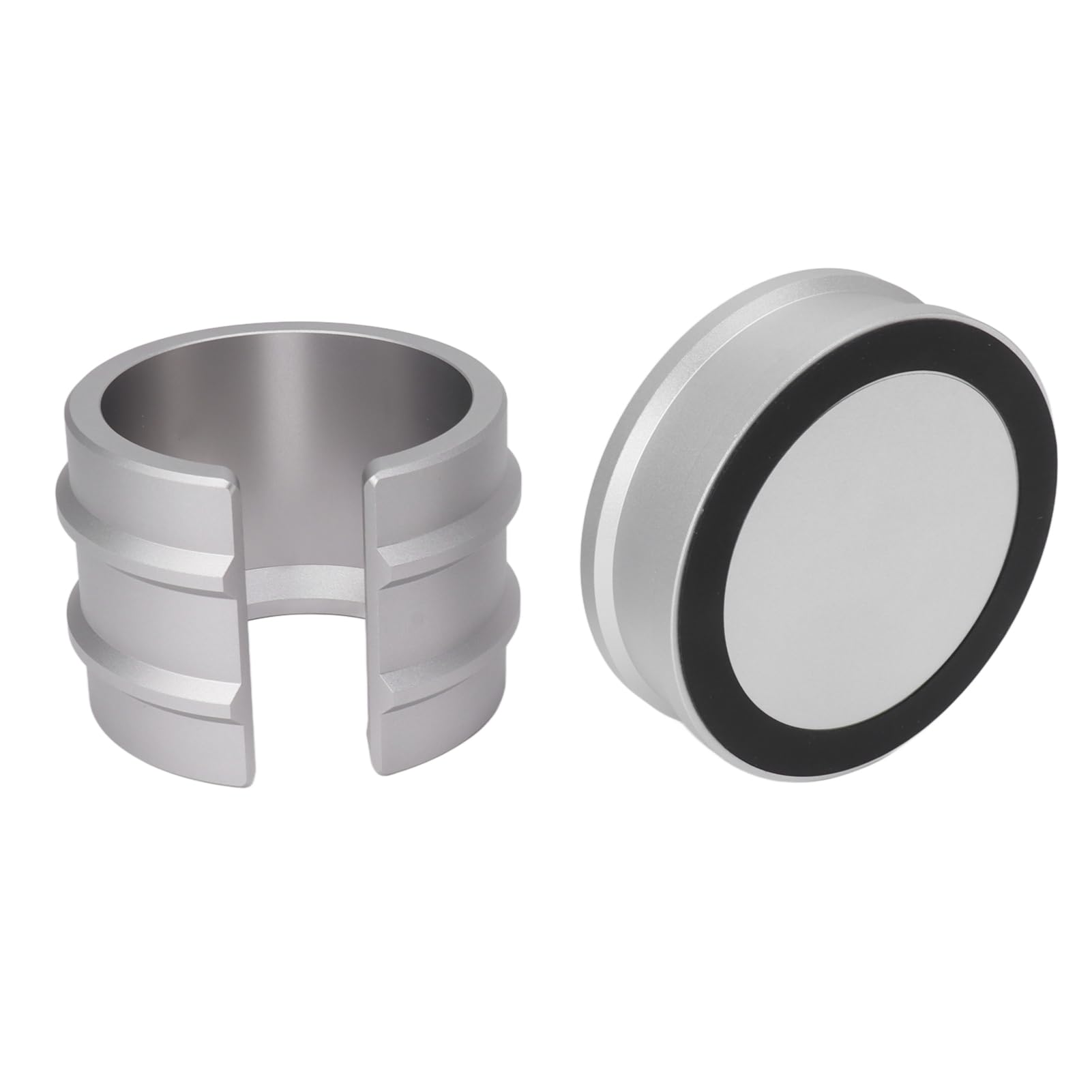 Uchwyt na filtr do kawy ze stopu aluminium ubijak do espresso stojak na stację organizator do ekspresu do kawy 51mm 53mm 58mm (Srebrny)