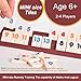 Smilejoy Mini Rummy Cube 4 Players Edition,Travel Rummy Game Set with Portable Canvas Bag,Classic Board Game for Adults and Kids |106 Tiles | 4 Playing Racks |1 Dice | (2-4 Player)