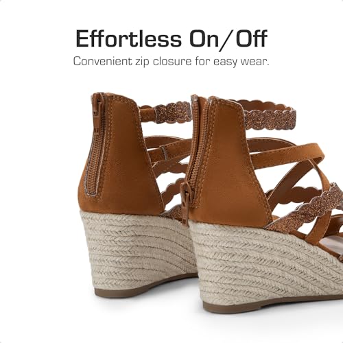 Image of DREAM PAIRS Girls Wedge Sandals Flatform Open Toe Platform Sandals Flower Wedding Party for Little Kid /Big Kid