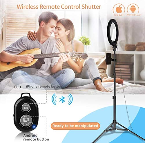 Ring Light with Tripod Stand, Oternal 10 Inches LED Ring Light for Phone, 3 Light Modes, 10 Brightness Levels, Adjustable Phone Holder, Ideal Accessory for Video, Streaming, Selfies, Make up