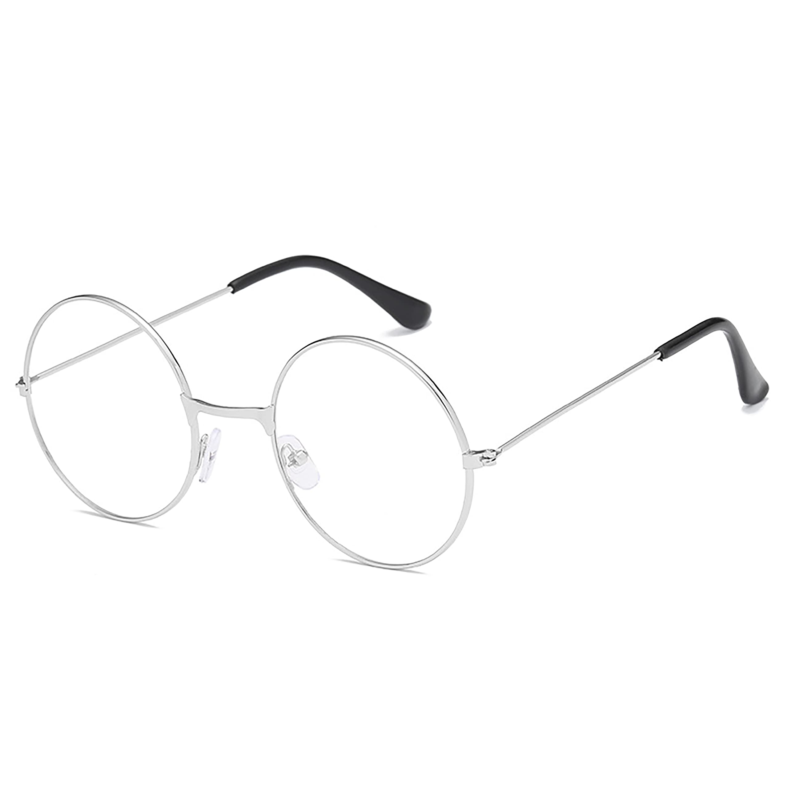 Classic Round Glasses Retro Circle Eyeglasses Clear Lens Metal Frame Accessories Non-Prescription For Men Women