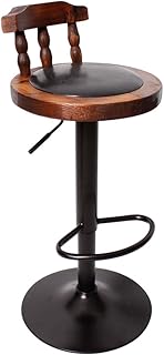 GAPJBD CYJZ® stołek barowy, krzesło barowe z litego drewna, obracane siedzisko, wysokie oparcie, stałe (kolor : #1)