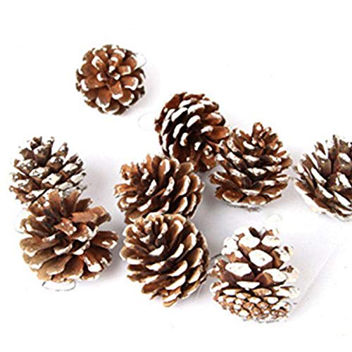 36pcs 4cm Christmas Pine Cones Pendant with String Natural Wood Christmas Tree Decoration Crafts Home Ornament