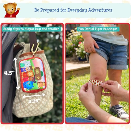 Image of KeepGoing Daniel Tiger's Small Travel First Aid Kit Kids - 60 Pc. Mini First Aid Kit for Purse, Diaper Bag, & Backpack with Latex-Free Bandages - 4 Oz., & 4.5 x 3.5 x 2 in, TSA-Approved