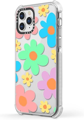 Miniatura 5 de CASETiFY Funda Ultra Impact para iPhone 12 Pro Max protección contra caídas de 9.8 pies  Transparente floral pastel colores 70s Retro Flower Power