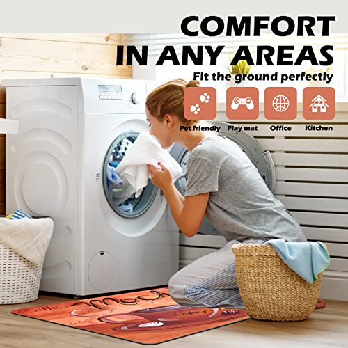 Coffee Kitchen Rugs Anti Fatigue Kitchen Rug Red Mocha Cup Decoration Cushioned Kitchen Mats For Floor Waterproof Non Skid Washable Standing Kitchen Mat, Set Of 2,17.3 X 28+17.3 X 47 Inches, Pvc #TOP5