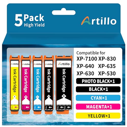 Image of Remanufactured Replacement for Epson 410 XL 410XL T410XL Ink Cartridges | Compatible with 410xl epson printer ink cartridges for Expression XP-830 XP-630 XP-530 XP-635 Printer (PB /BK /C /M /Y, 5 Pack)