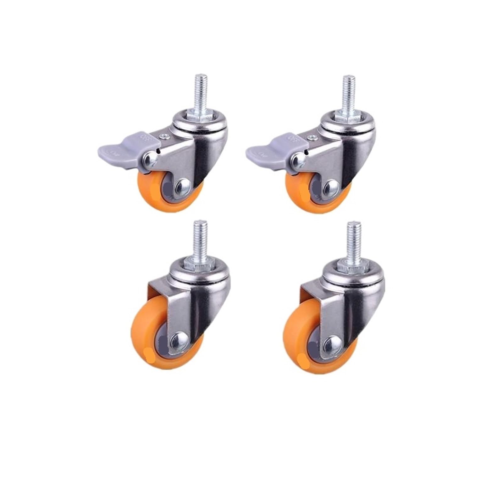 MXXDMOPD 4 Pieces/lot 1.25 inch Screw Caster Orange PP Furniture Wheel Silent(H)