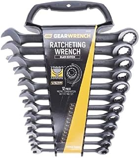 GearWrench 9412BE Ringmaulschlüssel mit Ratsche Set Metrisch, Schwarz, 8 - 19 mm, 12 Stück [Limitierte Auflage]