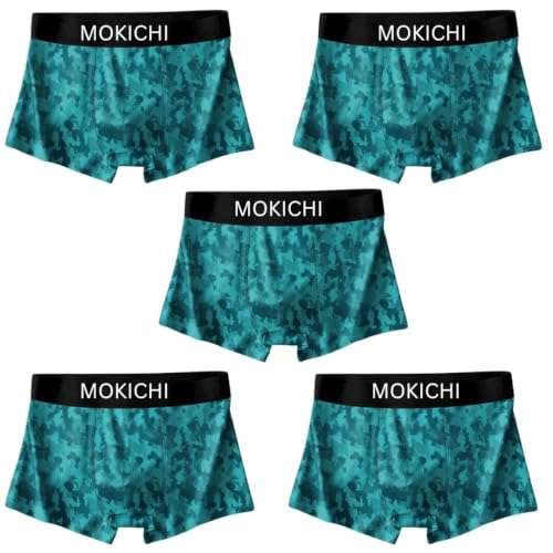 Image of Men's Boxer Briefs Pack of 5 | Soft Breathable Stretch Trunks | Moisture-Wicking Comfortable Innerwear | Printed Premium Underwear with Elastic Waistband
