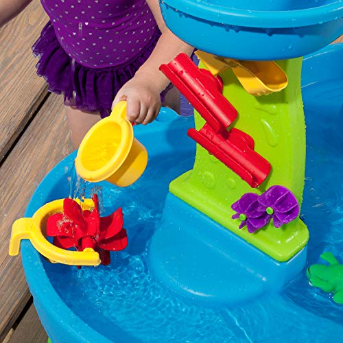 Step2 Rain Showers Wasserspieltisch | Großer Wassertisch mit 13-teiligem Zubehörset | Garten Wasser Spieltisch für Kinder in Blau und Grün