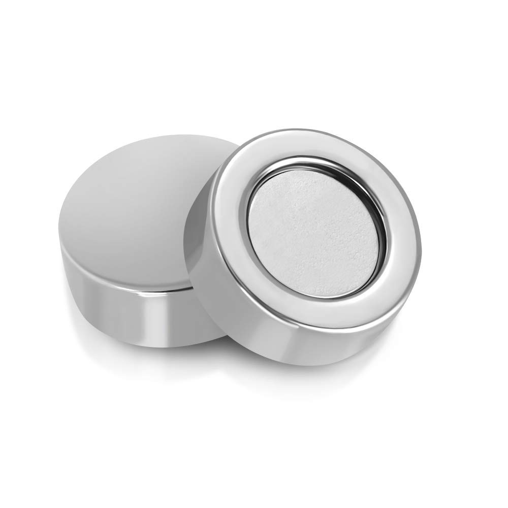 Silver Metal 9MM Round Barbell Magnetic Fake Plugs No Piercing Single Ear Stud Earring Jewelry-image-3